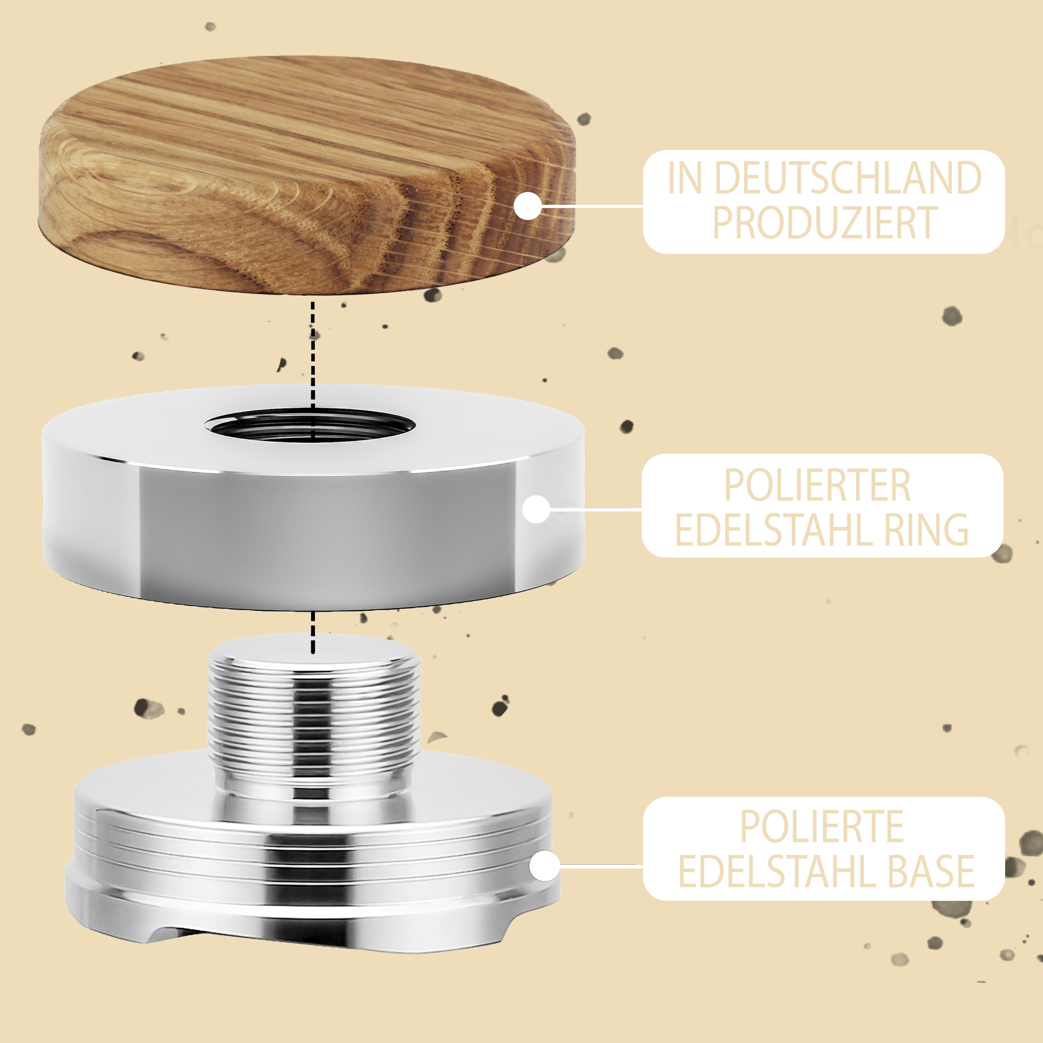 Distributor 58mm & 58.5mm aus Eiche für perfekte Extraktion des Espressos