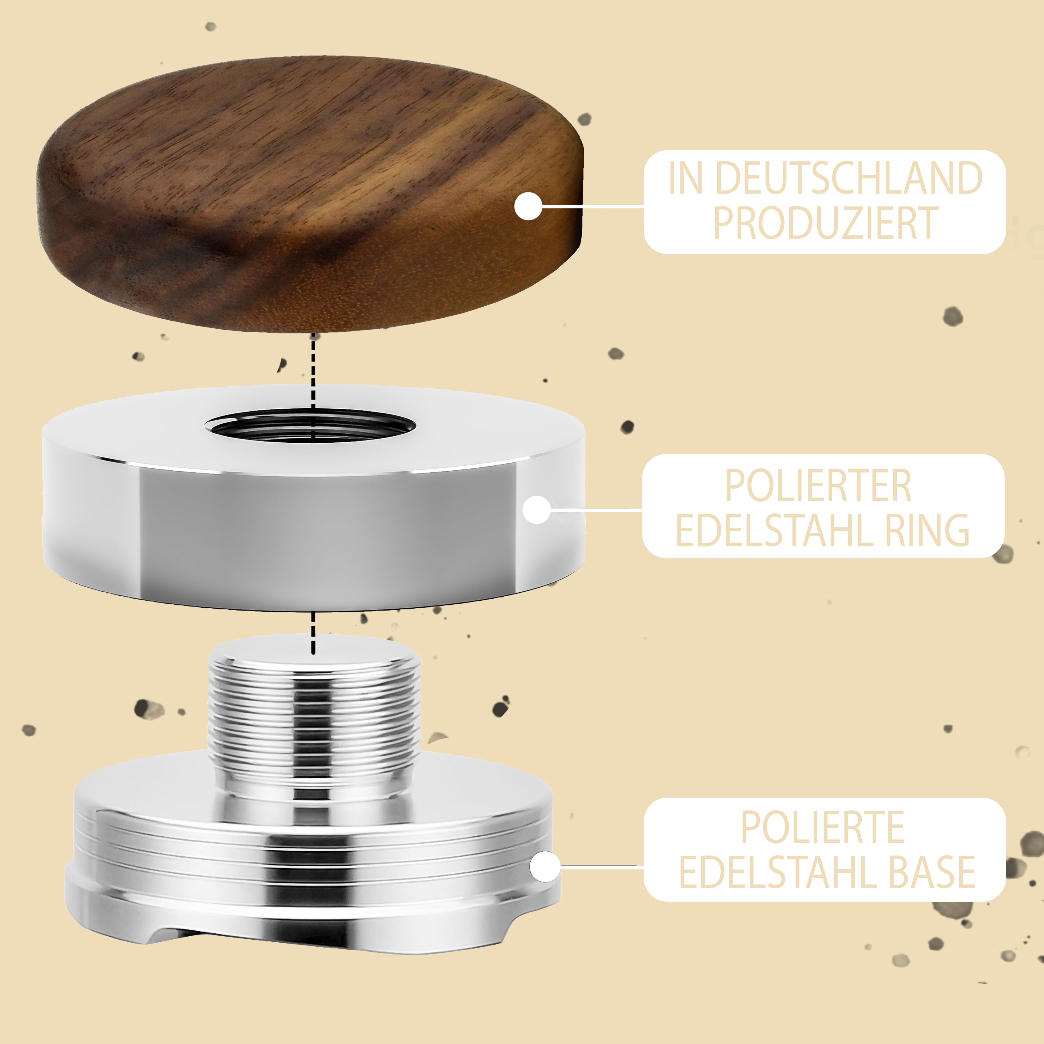 Distributor 58mm & 58.5mm aus Nuss für perfekte Extraktion des Espressos