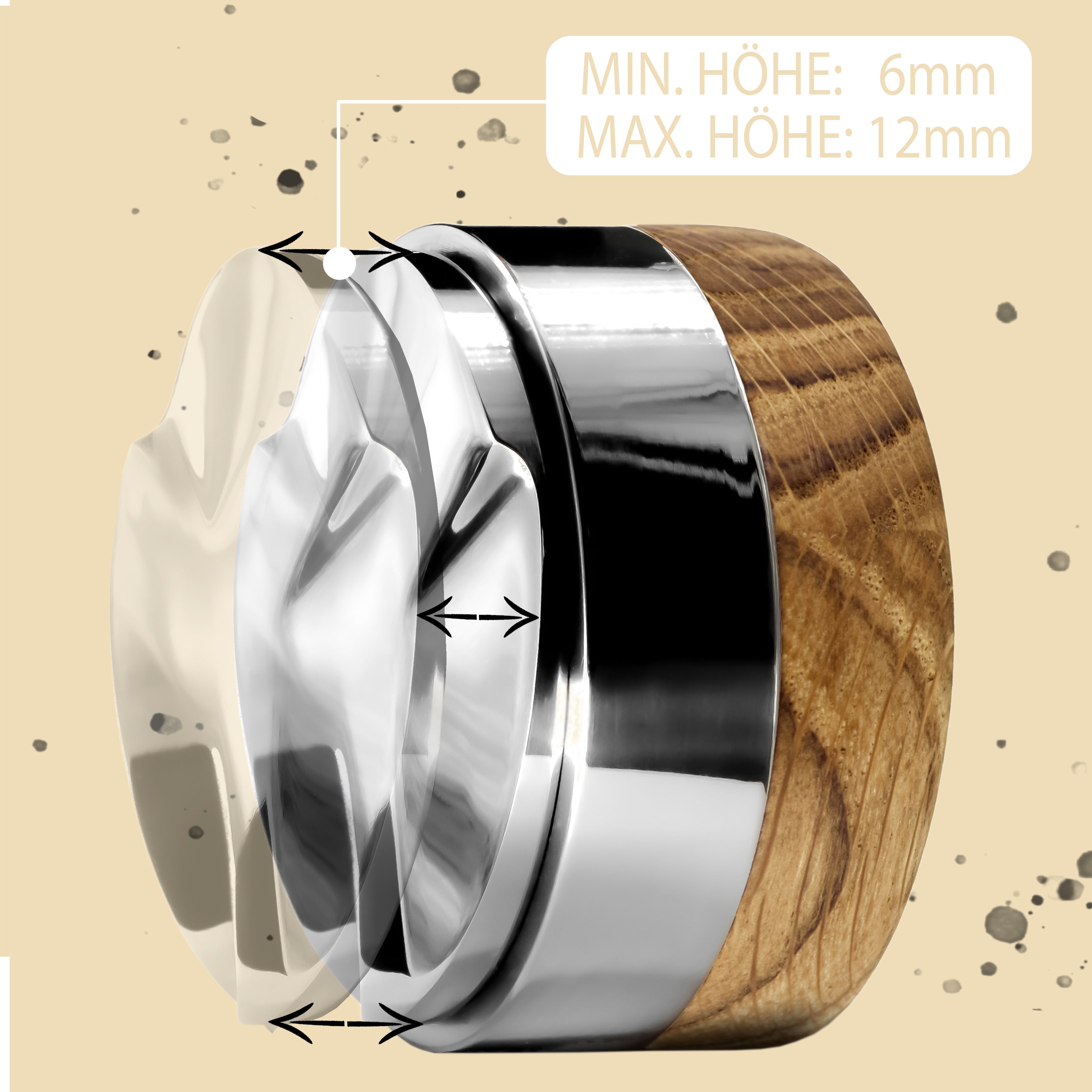 Distributor 58mm & 58.5mm aus Eiche für perfekte Extraktion des Espressos