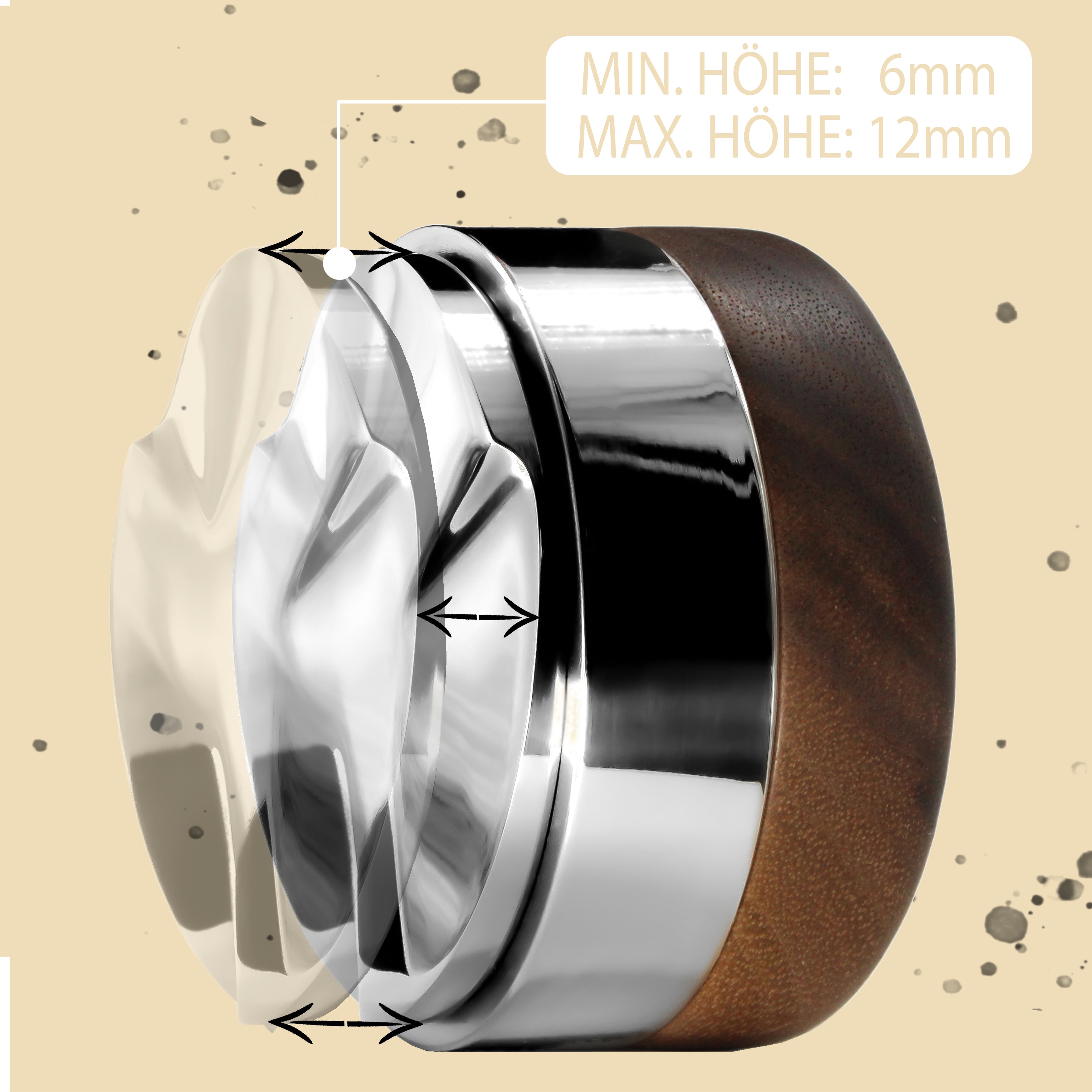 Distributor 58mm & 58.5mm aus Nuss für perfekte Extraktion des Espressos