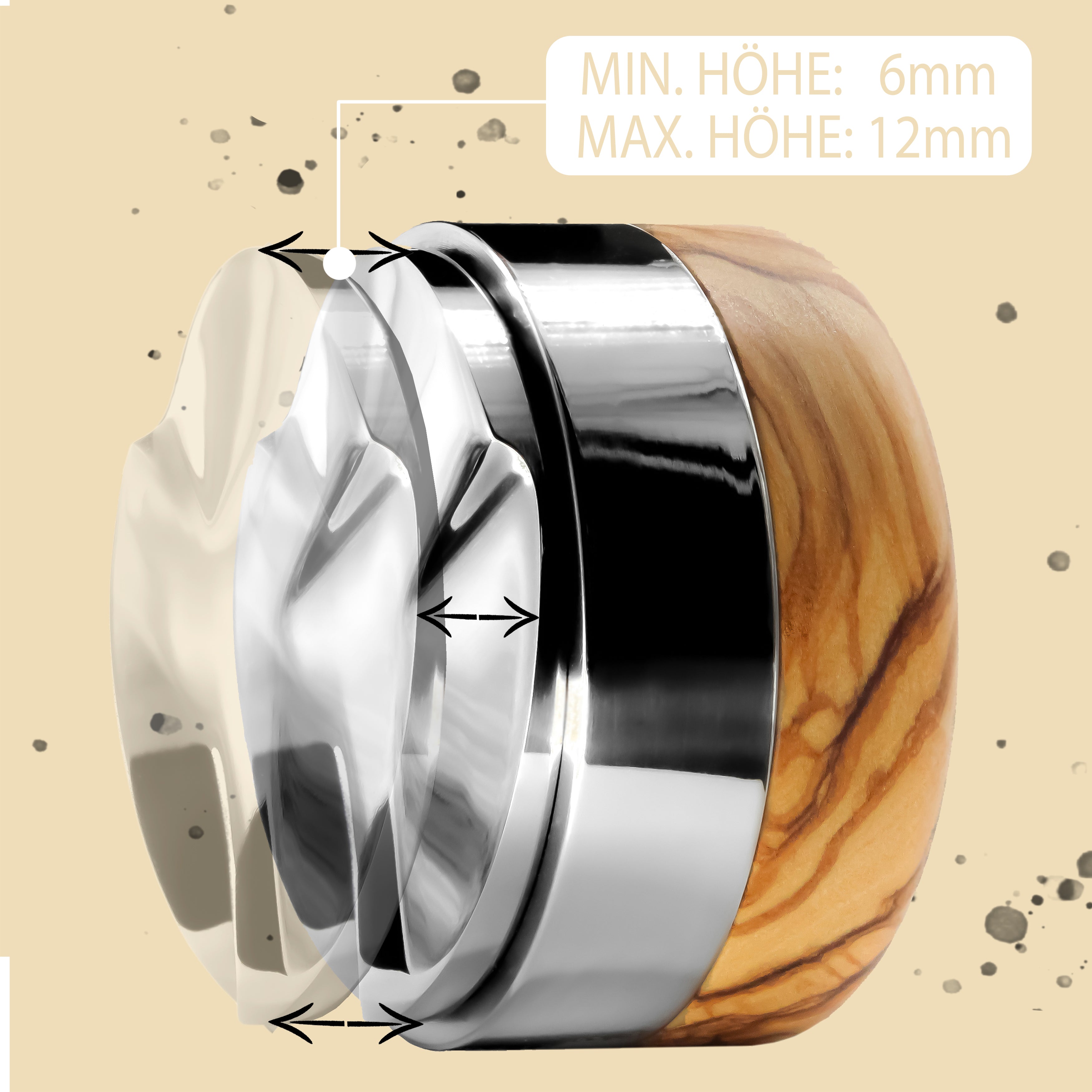 Distributor klassisch 58mm & 58.5mm aus Olive für perfekte Extraktion des Espressos