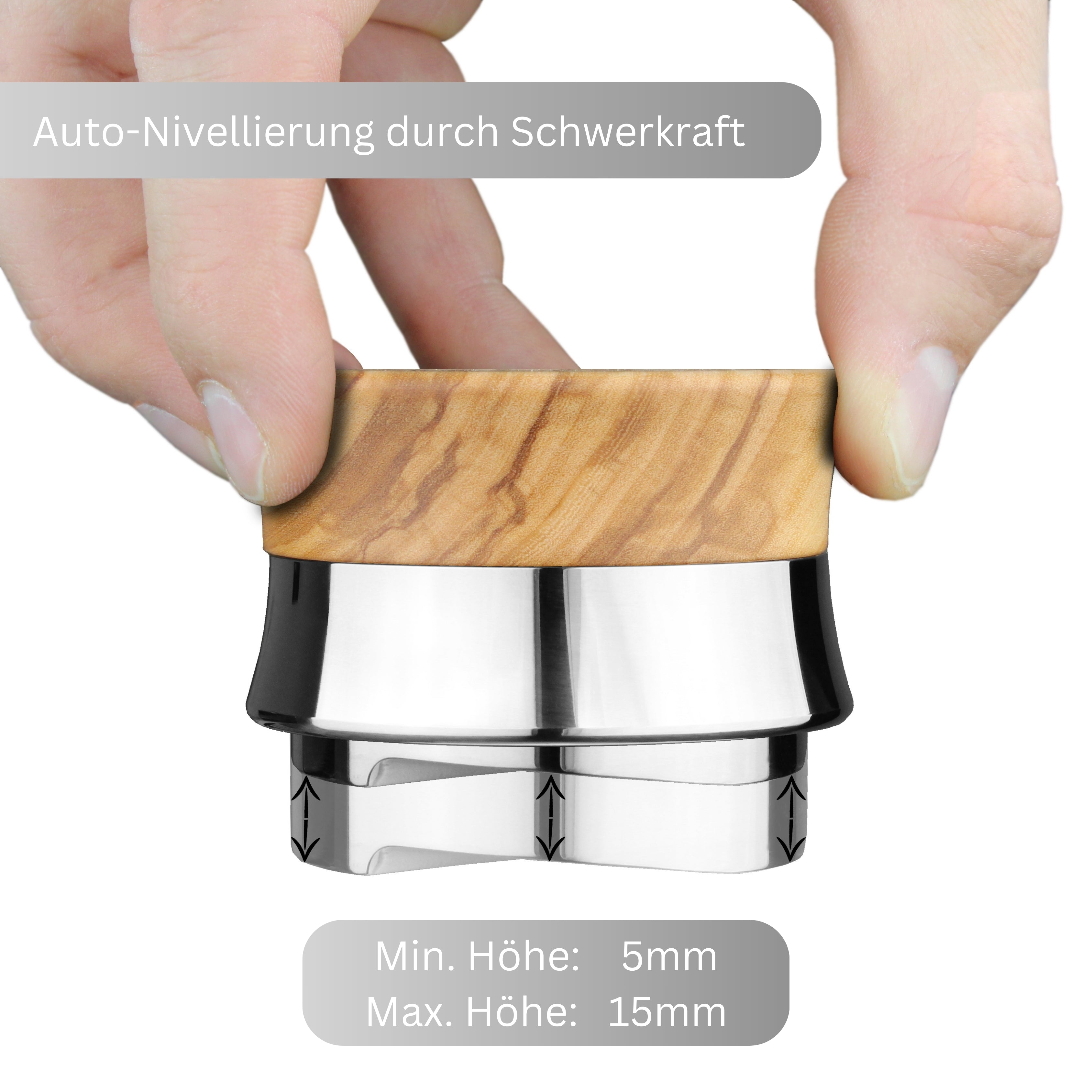 Distributor Gravity 58.5mm aus Olive für perfekte Extraktion des Espressos