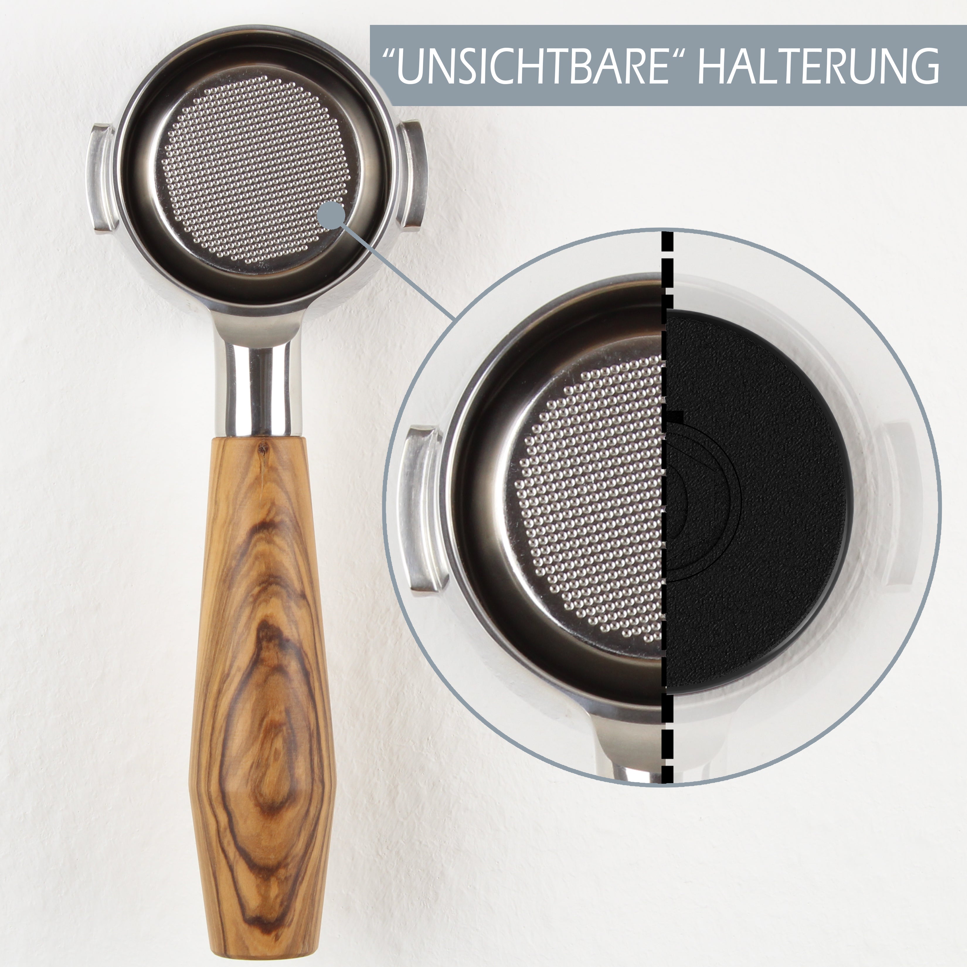 Wandhalterung Siebträger 58mm "unsichtbar"