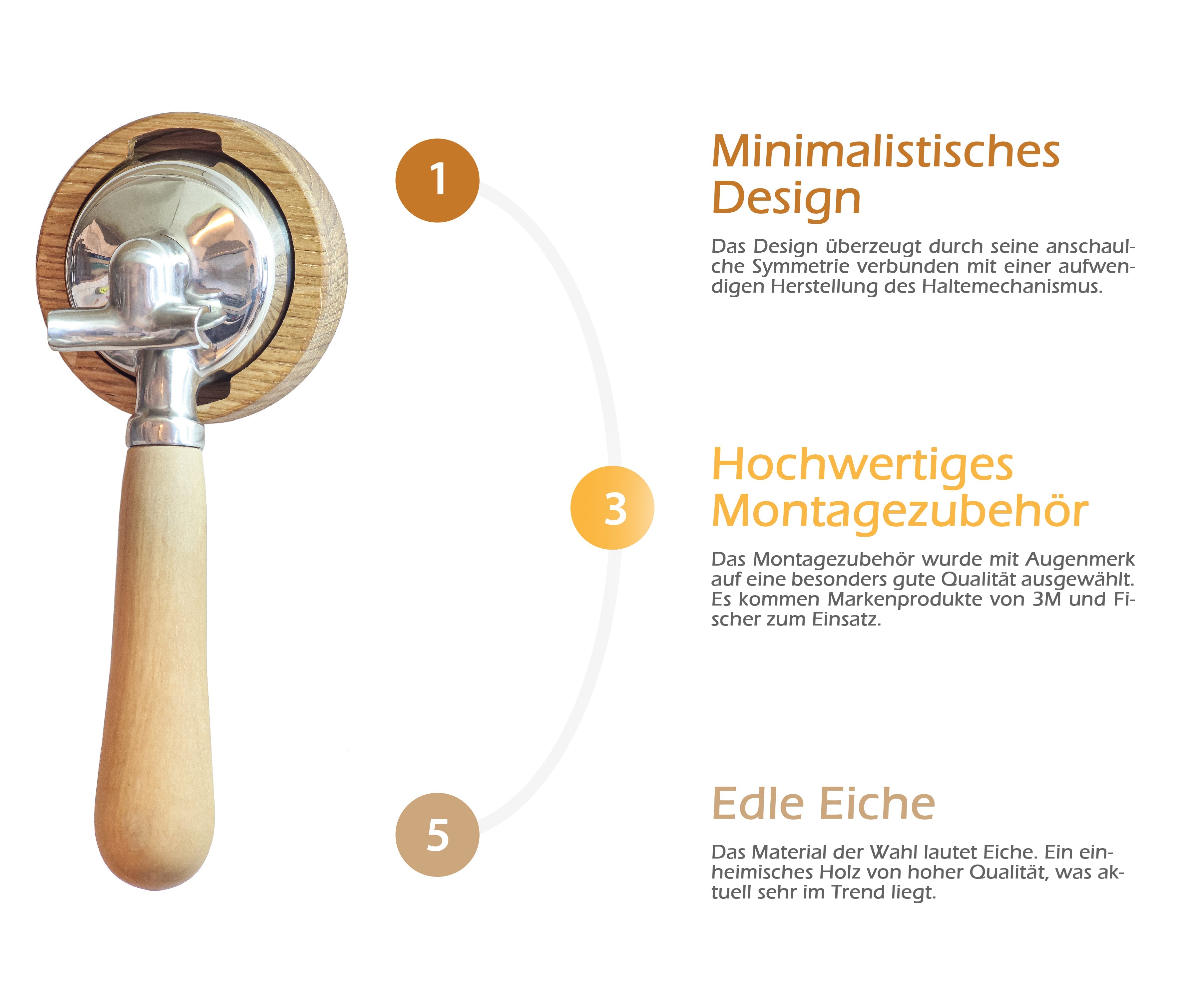 B-Ware Clara Coffee Wandhalterung aus Eiche für Siebträger mit der Brühgruppe E61