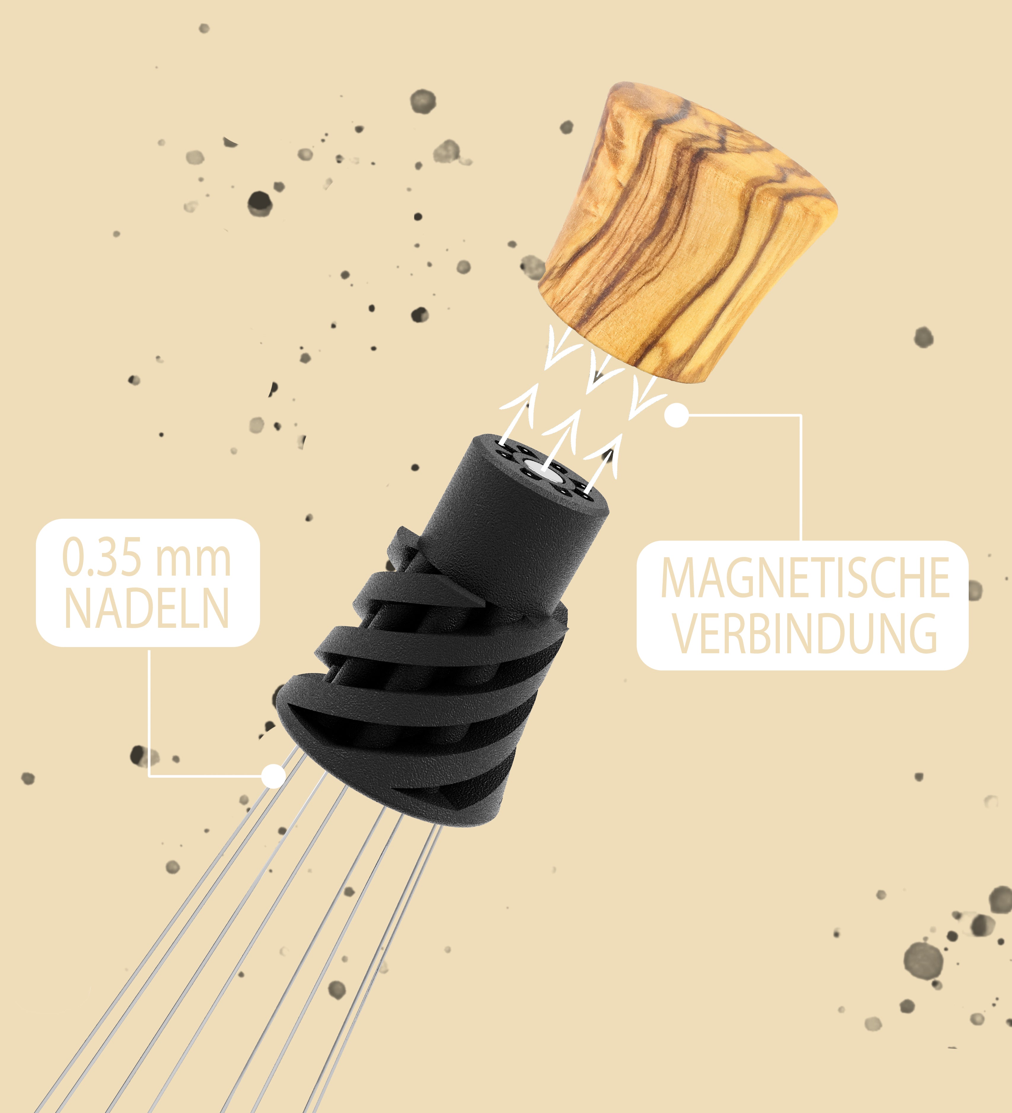 WDT Tool aus Olivenholz mit 0.35mm Nadeln