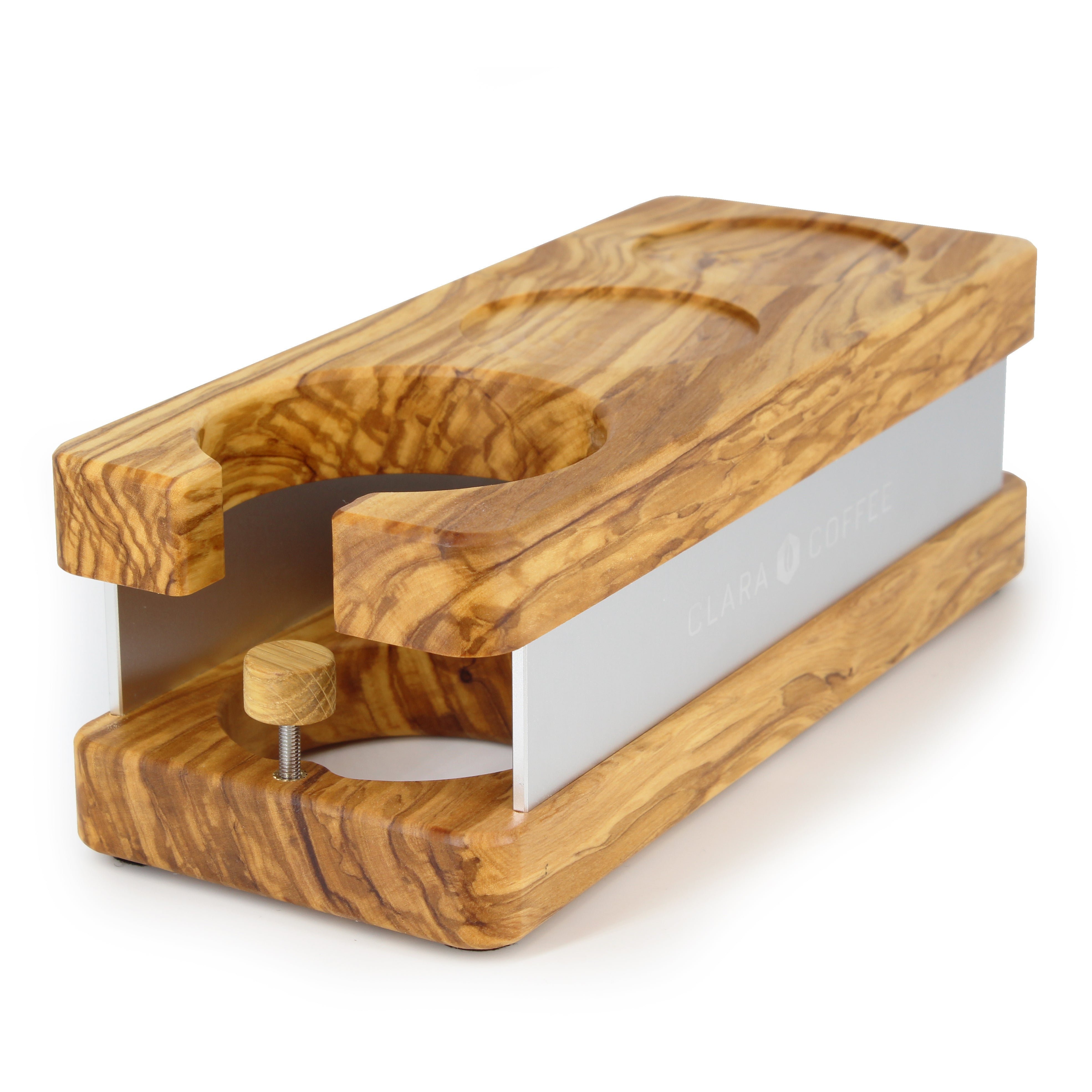 Tamperstation 58mm aus Olivenholz in Deutschland produziert